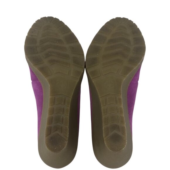 Dr. Martens Sita Purple Blackcurrant Suede Wingtip Brogue Wedge Platform Heels 8 - Picture 9 of 15